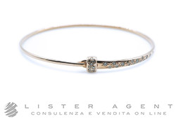 DODO by Pomellato Bangle bracelet with stopper in 9Kt rose gold and brown diamonds Size M Ref. DBR/LOCKBR/9/M. NEW!
