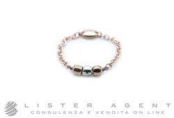 DODO by Pomellato anello morbido Mini Granelli in oro rosa 9Kt e argento 925 Mis 14 Ref. DAC1003_GRANX_0009A. NUOVO!