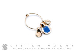 DODO by Pomellato orecchino singolo piccolo Hoop Bazar in argento 925 placcato oro rosa 9Kt e smalto Ref. DHC1007_BAZAA_EXRAG. NUOVO!