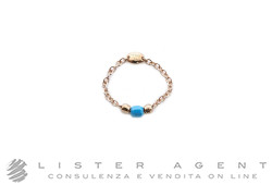 DODO by Pomellato anello Morbido in oro rosa 9Kt e ceramica celeste Misura 13 Ref. DAC1004. NUOVO!