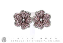 CARLO ZINI orecchini Fiore in metallo e strass Ref. 1214. NUOVI!