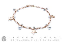 DODO by Pomellato bracciale Stellina in oro rosa 9K con 11 perle di cristallo Ref. DBC2005_STARS_WCP9R. NUOVO!