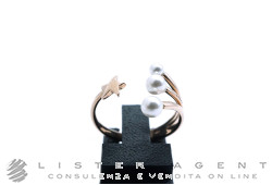 DODO by Pomellato Stellina ring in 9K rose gold with 3 crystal pearls Size 13 Ref. DAC2005_STARS_WCP9R. NEW!