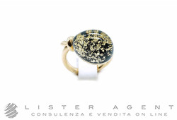 VHERNIER anello Palloncino in oro rosa 18Kt, giada nera, foglia d'oro rosa e cristallo di rocca Misura 14 Ref. 000786A-301. NUOVO!