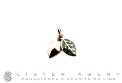 DODO by Pomellato ciondolo Foglia in oro rosa 9Kt e smalto Ref. DMB8044_LEAFS_0009R. NUOVO!