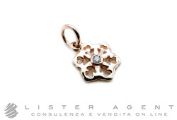 DODO by Pomellato ciondolo Fiocco di neve Prezioso in oro rosa 9Kt con diamante ct 0.017 Ref. DMC0025_SNOWX_DB09R. NUOVO!