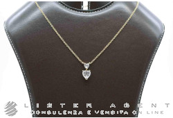 CHIARA FERRAGNI collana con 2 Cuori centrali in metallo placcato oro giallo e zirconi Ref. J19AUV08. NUOVA!