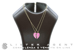 CHIARA FERRAGNI collana Best Friends in metallo placcato oro giallo con smalto rosa e zirconi Ref. J19AVI01. NUOVO!