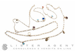 DODO by Pomellato collana Bazaar in argento 925 placcato oro rosa 18K con piastrine in argento 925 placcato oro rosa 18K e smalto Ref. DCC1010_BAZAA_EXRAG. NUOVA!