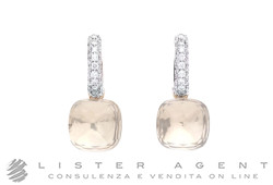 POMELLATO orecchini Nudo Classic in oro bianco e rosa 18Kt con diamanti ct 0.5 e Topazi bianchi ct 18.00 Ref. POB4010_O6WHR_DB0TB. NUOVI!