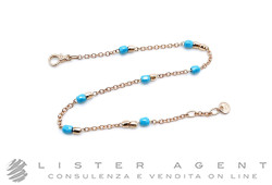 DODO by Pomellato bracciale Granelli in oro rosa 9Kt con ceramica turchese Misura S Ref. DBC3005_GRANX_CTU9R. NUOVO!
