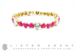 CHIARA FERRAGNI bracciale Cuore in metallo placcato oro rosa con zircone e smalto rosa Ref. J19AWD07. NUOVO!