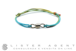 DODO by Pomellato bracciale Nodo in argento 925 e cotone multicolore Ref. DBC0007. NUOVO!