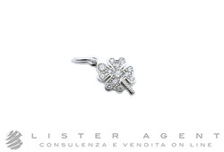 DODO by Pomellato ciondolo Quadrifoglio in oro bianco 18Kt e diamanti ct 0.16 Ref. DMB9036_FOURS_DB0OB. NUOVO!