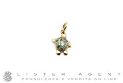 DODO by Pomellato ciondolo Tartaruga in oro giallo 18Kt con diamanti brown ct 0.08 e tzavoriti light ct 0.10 Ref. DMC0028_TURTL_BTZOG. NUOVO!