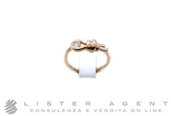 DODO by Pomellato anello Nodo in oro rosa 9Kt con diamante ct 0.07 Ref. DAC3010_KNOT0_DB09R. NUOVO!