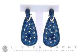 ULTIMA EDIZIONE orecchini lunghi in argento 925 con zirconi bianchi e blu Ref. 07387. NUOVI!