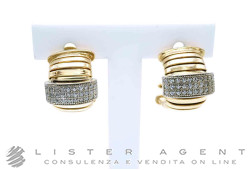 ULTIMA EDIZIONE orecchini Tubogas in argento 925 placcto oro giallo con zirconi bianchi Ref. OA07483. NUOVI!