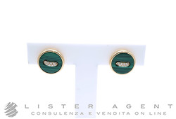 POMELLATO orecchini Pom Pom Dot in oro rosa 18Kt con Malachite e diamanti ct 0.07 Ref. POC4030_O7000_DB0MY. NUOVO!
