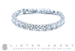 SWAROVSKI bracciale tennis Matrix in metallo e cristalli taglio quadrato Ref. 5599202. NUOVO!
