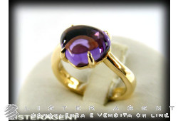 BULGARI ring in 18Kt yellow gold and amethyst Size 12 Ref. AN856008. NEW!