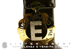 EARRING The Princess and the Pea and letter and in yellow goldplated metal and strass Ref. 1119. NEW!