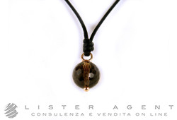 KIDULT necklace with pendant sfera in fumé quartz and 9Kt rose gold Ref 147261. NEW!