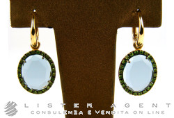 POMELLATO earrings Colpo of fulmine in 18Kt rose gold with London topaze and tsavorite Ref. OB307O7TLTZ. NEW!