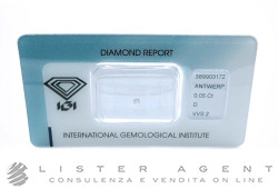 DIAMANTE blisterato cert. IGI ct 0,05 D VVS2 Ref. 389903172. NUOVO!