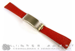 OMEGA strap in leather red with folding clasp in steel MM 18. NEW!