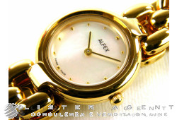 ALFEX watch Only time lady in yellow goldplated steel mother of pearl Ref. 4941.5. NEW!