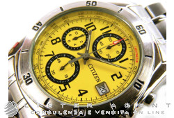 CITIZEN Chrono in steel yellow Ref AN0600-55W. NEW!