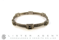 bracelet in 18Kt white gold brunished with black diamonds ct 8,10. NEW!