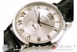 EBERHARD Extra-Fort Edition Bleuet big size Date power reserve in steel Argenté AUT Ref. 41037CP. NEW!