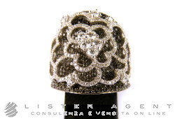 GIORGIO VISCONTI ring in 18Kt white gold with white diamonds ct 1,23 IF G and black ct 3,12 Size 15,5 Ref. AB14716N° NEW!