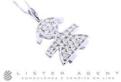 LeBebé Pavé Bimba Grande necklace in 18Kt white gold with diamonds ct 0.53 G Ref. LBB100/F. NEW!