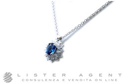 SALVINI Celine necklace in 18Kt white gold with diamonds ct 0.31 G/H and sapphire ct 0.45 Ref. 20071245. NEW!