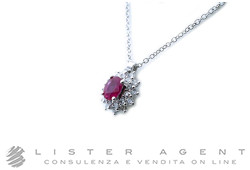 SALVINI Celine necklace in 18Kt white gold with diamonds ct 0.31 G/H and ruby ct 0.43 Ref. 20071246. NEW!