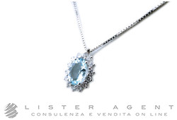 SALVINI Capri necklace in 18Kt white gold with diamonds ct 0.28 G/H and aquamarine Ref. 20079805. NEW!
