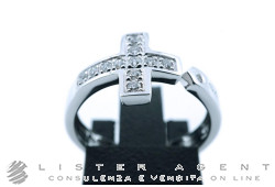 SALVINI ring Cross in 18Kt white gold with diamonds ct 0.14 G IF Size 13 Ref. 20081173. NEW!