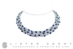 necklace in 18Kt white gold with diamonds ct 36,80 and sapphires ct 58,40 handmade. NEW!