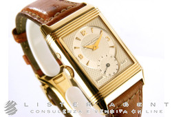 JAEGER-LeCOULTRE Reverso Duo Face Night and Day in 18Kt yellow gold Argenté hand winding Ref. 270.140.542. USED!
