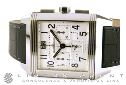 JAEGER-LeCOULTRE Reverso Squadra Chronograph Gmt in steel Argenté AUT Ref. Q7018420. USED!