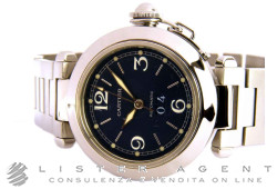CARTIER Pasha Gran Data Automatic in blue steel Ref. W31047M. USED!