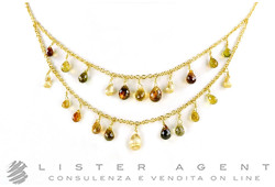 MARCO BICEGO Acapulco necklace in 18Kt yellow gold and natural stones Ref. CB977-TB01. NEW!