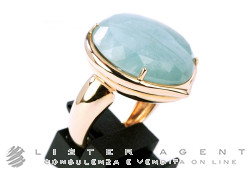 ZOCCAI ring in 18Kt rose gold and aquamarine Size 16 Ref. ZZAN1005RRAQL. NEW!