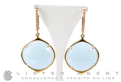 ZOCCAI earrings in 18kt rose gold with diamonds ct 0.09 and aquamarine Ref. ZZOR1070RRAQDI. NEW!