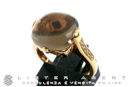 ZOCCAI ring in18Kt rose gold with smoky quartz and diamonds ct 0.06 Size 14 Ref. ZGAN0795RRQFL. NEW!