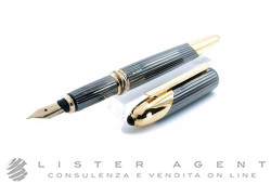 CARTIER Panthére fountain pen in yellow gold plated steel and burnished with vertical Godron decoration. NEW!