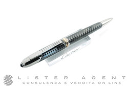 CARTIER Panthére ballpoint pen in steel and burnished with vertical Godron decoration. NEW!